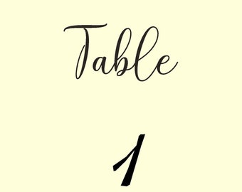 Wedding table no. template