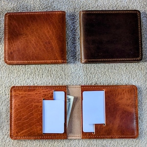 Billetera plegable / Cuero Horween / Diseño minimalista, perfecta para el bolsillo delantero o trasero / Solo 3 disponibles