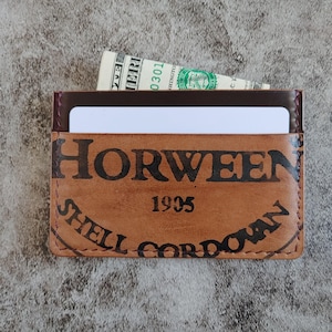 Tarjetero Shell Cordovan / Piel Horween color 8 con sello / Solo uno disponible