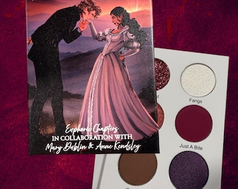 Vampire Romance Bookish Eyeshadow Palette - Six Color Shimmering Palette and Bundle - Mary Dublin and Anne Kendsley