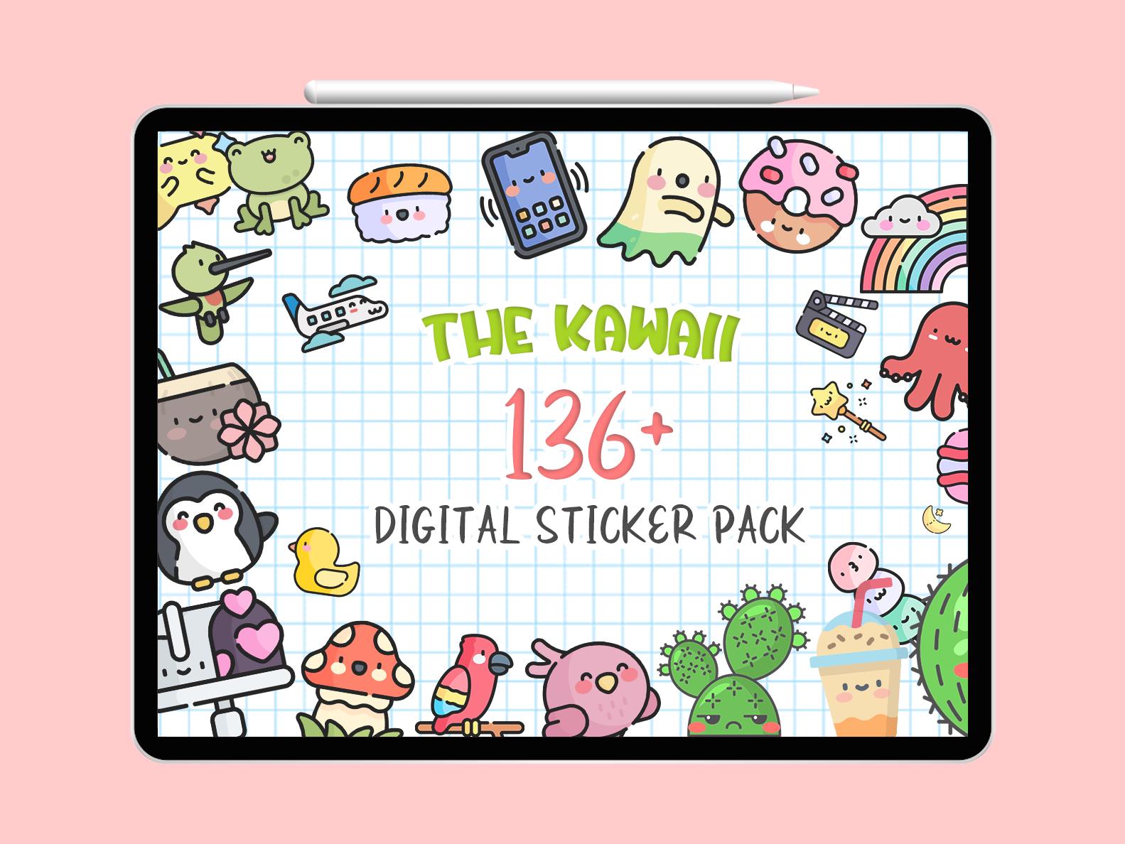 Cute Kawaii Digital Sticker Pack | Kawaii Stickers Book for Goodnotes ...