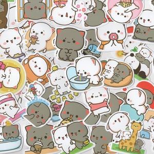 Schattige perzikkleurige graffiti waterdichte stickers - cartoonstickers voor waterflessen, laptops, telefoons, chibi en cadeaus - leuk personaliseer accessoires