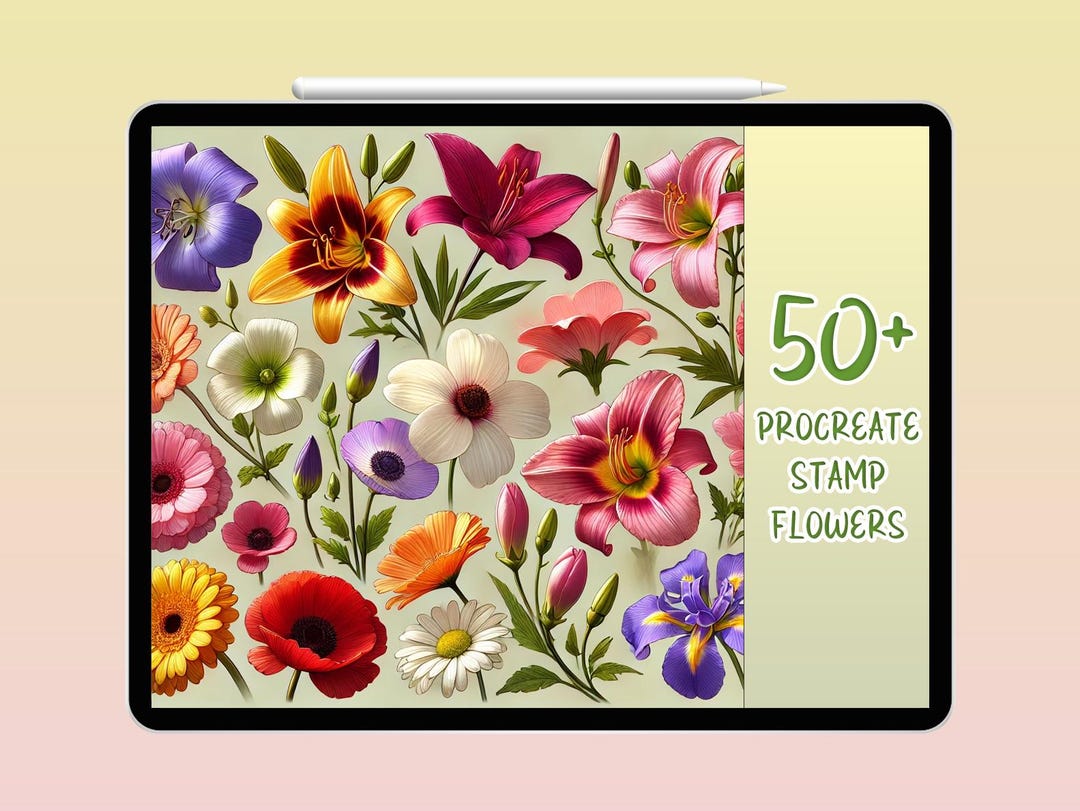 50+ Stamp Procreate - Flower - Tattoo Bundle Flowers - Propagating ...