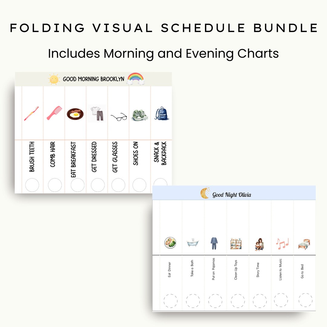 Flip Done Chore Chart Bundle, Morning and Evening Folding Daily Routine