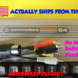 Composite Video & Audio TV DIN Cable 3' 5' 12' for Commodore 64 C64 C-64 Computer