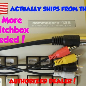 Composite Video & Audio TV DIN Cable 3&#39; 5&#39; 12&#39; for Commodore 128 C128 C-128 Computer