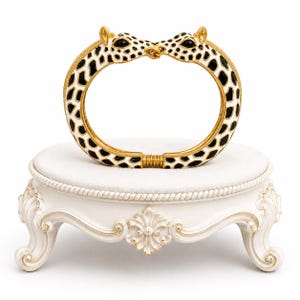 Kenneth Jay Lane 18k Gold Plated Enamel Giraffe Cuff Bracelet