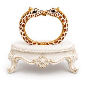 Kenneth Jay Lane 18k Gold Plated Enamel Giraffe Cuff Bracelet