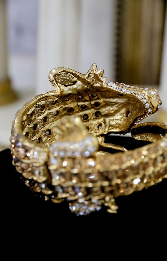 Kenneth Jay Lane 18K Gold Plated Champaign Crysta… - image 5