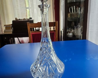 Vintage Cut Crystal Decanter Large Heavy 16”