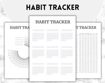 Minimalist Monthly Habit Tracker | Digital PDF Planner | Printable Routine Tracker for Personal Growth