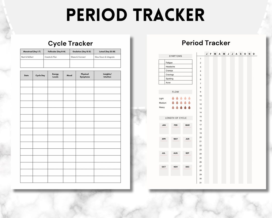 Period Tracker Printable | Menstrual Cycle Journal | Moon Phase ...