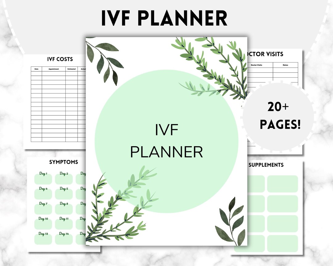 Digital IVF Planner Printable Planner for Fertility Treatment IVF ...