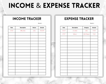 Tracker di entrate e uscite stampabile: pianificatore finanziario freelance (download digitale)