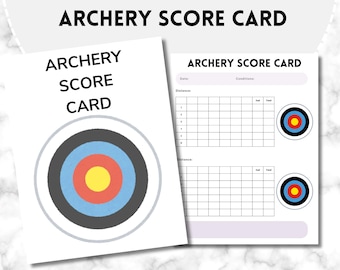 Archery Score Card | Archery Progress Tracker | Printable Archery Score Sheet | 8,5 x 11
