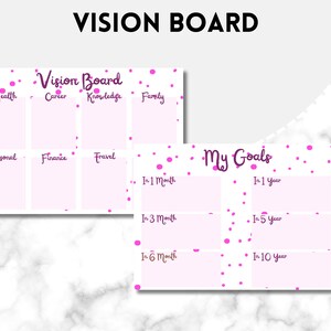 Tablero de visión 2025 / Tablero de visión imprimible / Planificador anual / Hoja de trabajo del tablero de visión imprimible / Cuadro de manifestación imprimible