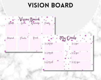 2025 Vision Board | Printable Vision Board | Yearly Planner | Vision Board Worksheet Printable | Printable Manifestation Chart