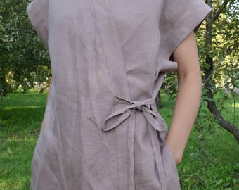 Womens Elegant set, Kinomo and Pants, 2 Piece Linen Clothers, Kimono Style Costume, Womens Linen Kimono, Linen Vest, Loose Fit Suit Outfit