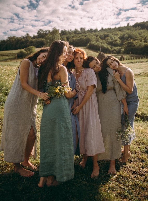 Womens linen wrap dress, Romantic dress, Elegant Natural fabric dress, Solid color Womens sundress, Boho Rustic dress, Sustainable fashion Womens linen wrap dress, Romantic dress, Elegant Natural fabric dress, Solid color Womens sundress, Boho Rustic dress, Sustainable fashion