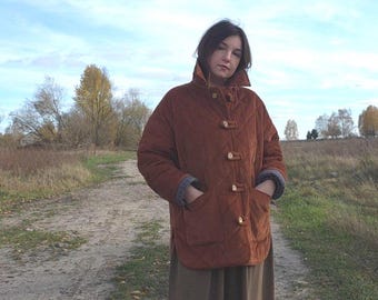 Ręcznie robiona pikowana kurtka sztruksowa dla kobiet, 100% bawełny, ciepła podszewka Thinsulate, niestandardowe kolory, przytulny płaszcz na jesień i zimę