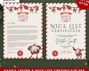 Personalized Santa Letter & Nice List Certificate (Digital Download)