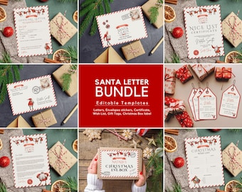 Editable Santa Letter Bundle: Official Letter, Nice List (Digital Download)