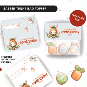 Printable Easter treat bag topper, Easter Bunny treat bag topper, Easter bag topper, Easter cookie bag, Easter gift bag, Easter class gift
