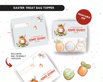 Printable Easter Bunny Treat Bag Topper: Class Gifts (PDF)