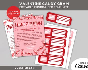 Valentine Friendship Candy Gram Flyer: School Fundraiser (Digital Download)