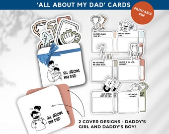 All About My Dad Printable Cards: Father's Day Coloring Page (PDF)