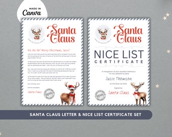 Personalized Santa Letter & Nice List Certificate (Digital Download)