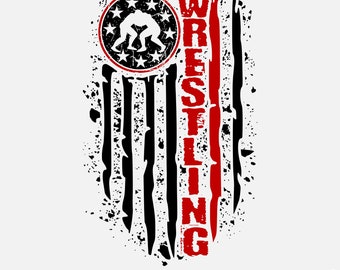 Wrestling png | Distressed USA Flag png | Wrestling cheer sports mascot png sublimation design