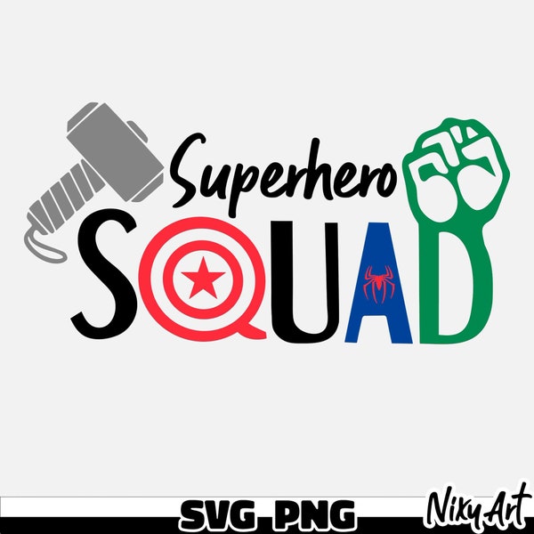 Superhero Squad svg png | Superhero svg png | Custom Superhero for kids SVG and PNG Design for Cut and Sublimation