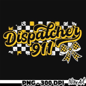 Despachador png, Despachador 911 retro png, Operador png, Lazo de coqueta a cuadros png, Despachador desgastado png diseño de sublimación de camiseta