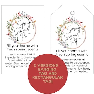 Spring Simmer Pot Gift Tag: Printable Floral Design (PDF)