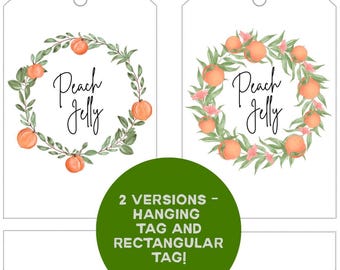 Printable Peach Jelly Gift Tag: Homemade Jelly Labels (PDF)