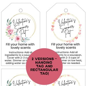 Valentine's Simmer Pot Tag: Printable Gift Tags (PDF)