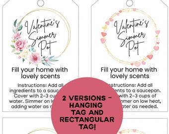 Valentine's Simmer Pot Tag: Printable Gift Tags (PDF)