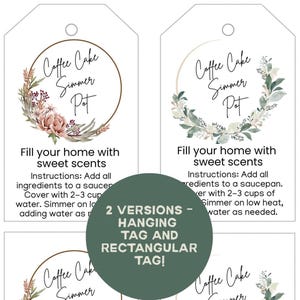 Coffee Cake Simmer Pot Tag: Printable Gift (PDF)