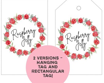 Raspberry Jelly Gift Tag: Printable Gift Labels (PDF)