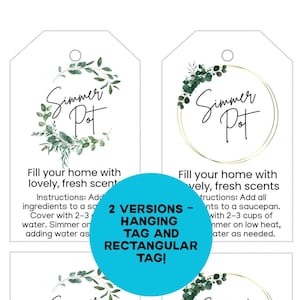 Simmer Pot Tag: Printable Gift Tags with Instructions (PDF)