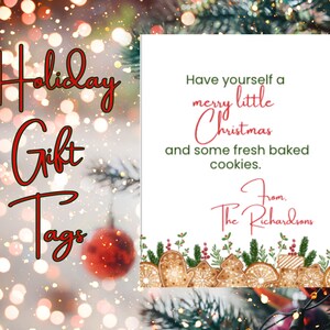 Cookie Tag, Baked goods tag, Christmas Cookies, Christmas Cookies tag, Holiday tag, Christmas tag, Cookie tags, Baked goods tags
