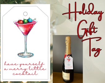 Funny Christmas Wine Tag, Holiday Hostess Gift (Digital Download)
