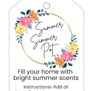 Summer Simmer Pot Gift Tag Printable (PDF)