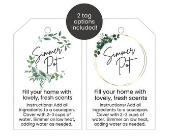 Simmer Pot Tag, Simmer Pot Gift Tag, Simmer Pot Tag Printable, Printable Simmer Pot, Simmer pot instructions, Stovetop potpurri