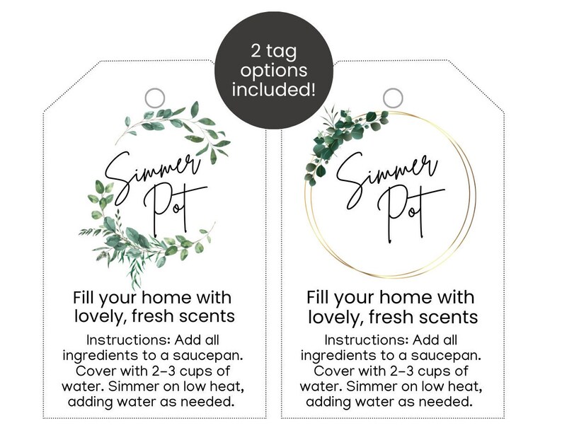 Simmer Pot Tag, Simmer Pot Gift Tag, Simmer Pot Tag Printable ...