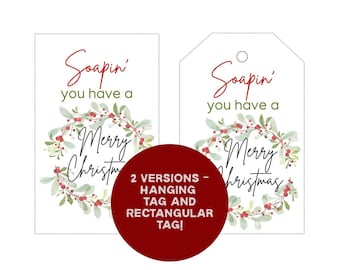 Christmas Soap Gift Tag: Printable Holiday PDF (Digital Download)