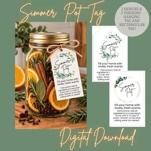 Simmer Pot Tag: Printable Gift Tags with Instructions (PDF)
