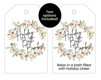 Holiday Bath Bomb Tag Printable (PDF)