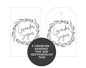 Lavender Sugar Printable Tag | Culinary Gift Label | Edible Lavender Favor Tag | Baking & Tea Sugar | Instant Download